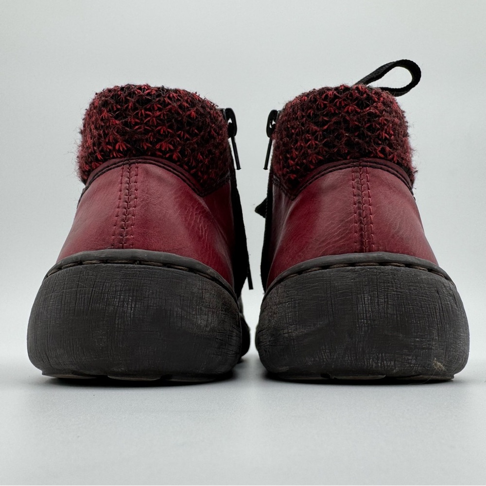 Rieker “Simona 30” Lace Up Leather Ankle Boot Black/Wine/Brandy Size EU 38/US 7 - Picture 5 of 14